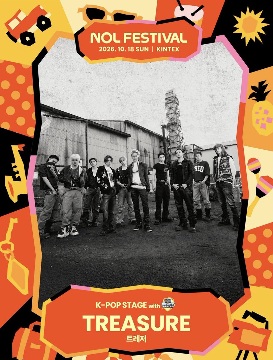 teupopbase's tweet photo. #TREASURE will be performing at Nol Festival today!

This is #TREASURE’s first time performing as the final act at a festival and the performance will be from 8:35-9:15pm KST (40 mins) https://t.co/AUEV0r0tVX