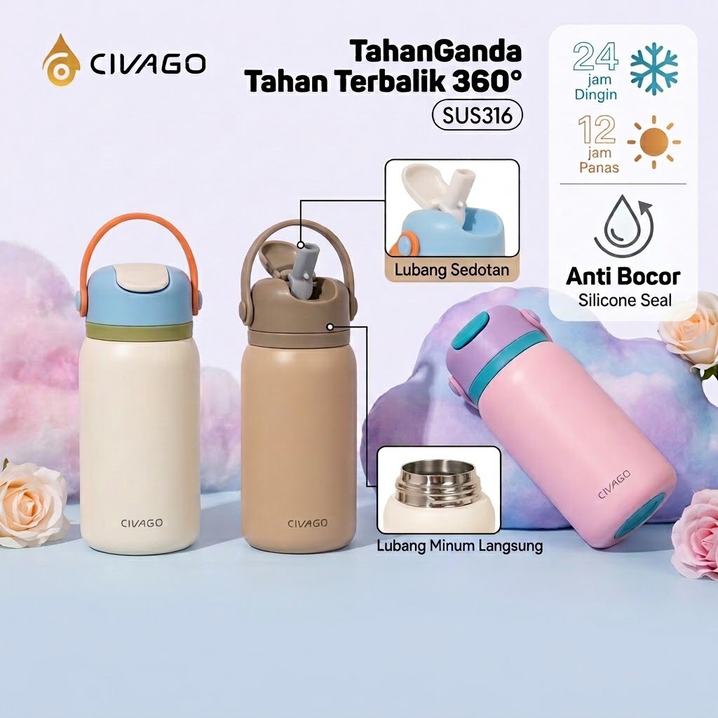 udinaaaira's tweet photo. Tumbler lucu ala pastel aesthetic yang tahan dingin sampe 24 jam &amp; panas 12 jam! 🧊🔥

Bahannya aman &amp; kokoh, ada sedotannya, plus pegangan portabel yang nyaman dibawa ngantor, kuliah, atau olahraga✨
Warnanya gemas-gemas banget, wajib punya buat yang pengen rajin minum air putih https://t.co/KPjrn2qTPW