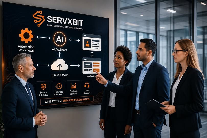 servxbit's tweet photo. Stop relying on manual processes. ServXbit builds custom AI automation, CSR tools, systems &amp; secure hosting to cut work &amp; scale fast.

Book a FREE consult: https://t.co/jeEfpkRjDn

#ServXbit #BusinessAutomation #AIAutomation #DigitalTransformation #WorkflowOptimization https://t.co/QjEEuCoiys