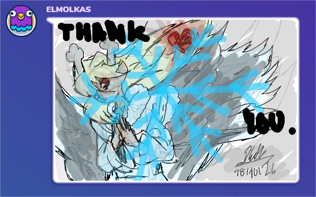 SoyElmolkas009's tweet photo. ''  T H A N K      Y O U . . . '' Gartictober day 18 — Wings #gartictober #inktober #garticphone #DELTARUNE #deltarunefanart https://t.co/DrYzdhFqee