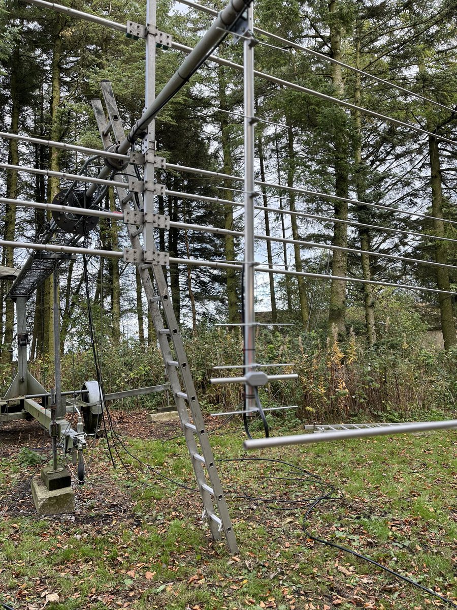 g6rby's tweet photo. Saturday was antenna farming. Helping a mate install a 70cms antenna and running 60m hardline back to the shack. A nice chilly autumnal day at 1300 feet. https://t.co/Zf62CwUMY4