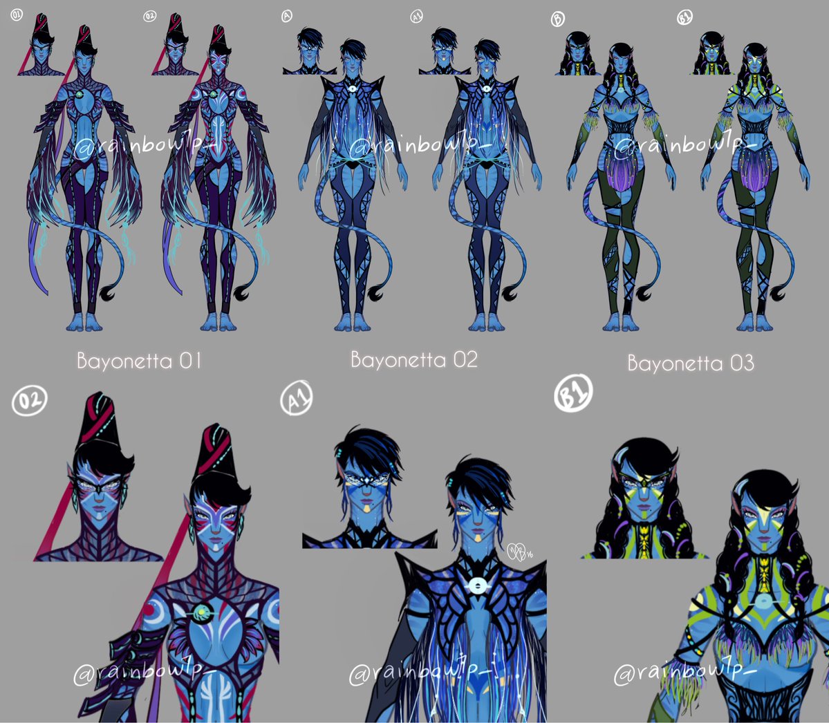 rainbow1p_'s tweet photo. BAYONETTA X AVATAR: PANDORA | 🌿
My art concept for Cereza in B1, B2, and B3 is finally ready! ✨

If you like it or have any questions, feel free to leave a comment! 🌙 | #BayonettaXAvatar #BXA #NaVi #Avatar https://t.co/CmcNiKnWxJ