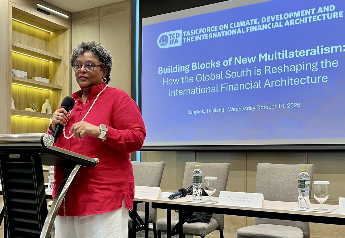 RaniaAlMashat's tweet photo. With H.E. @miaamormottley, we explored how the Global South is reshaping the int'l  financial architecture at the Taskforce on Climate, Development &amp; Int'l Financial Architecture. Thank you to Boston Uni. Prof. Kevin Gallagher for your leadership &amp; coordination.
📍#AnnualMeetings https://t.co/lzTzePeKGQ