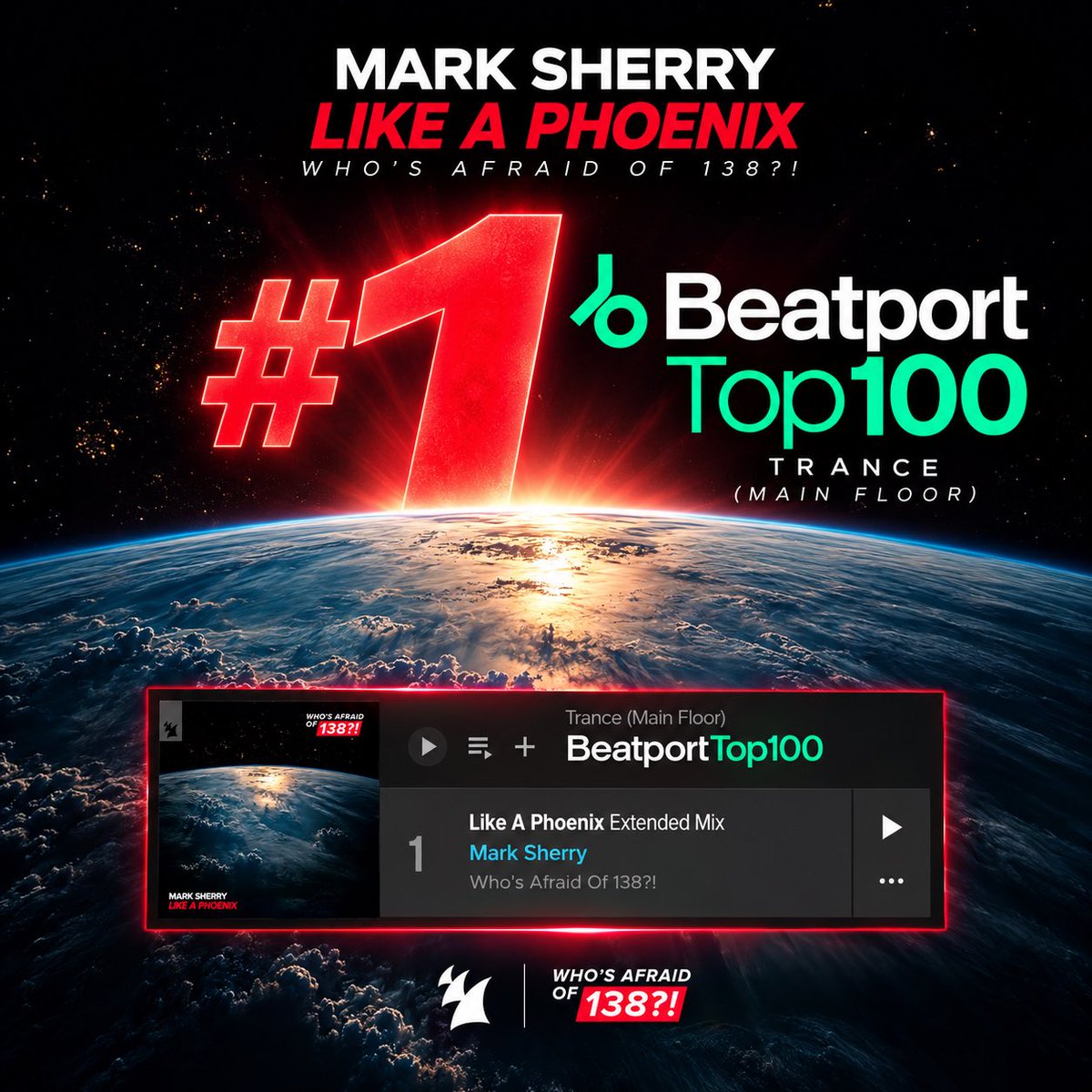 marksherry's tweet photo. Thanks so much to everyone that’s been supporting ‘Like A Phoenix’ guys, it’s gone to #1 on @beatport this morning..absolutely delighted!

😍🙏

#techtrance
#trance 
#WAO138 
@Armada https://t.co/RdzALfIm2I