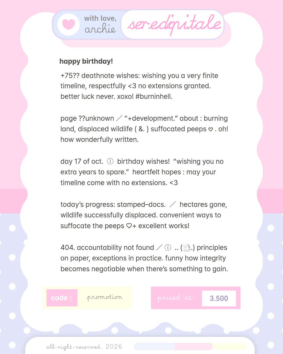 serendipitale's tweet photo. a retweet would be appreciated! ᜊ(ˆ.  ̫ . ꜀ˆ) ♡. 

hi mentimuns! untuk merayakan ulang tahun seseorang di tanggal 17 kemarin, aku ada ready stock bio yang 100% dari hasil penjualannya akan disumbangkan untuk korban karhutla di papua! 🎀 {#zonauang} https://t.co/ItbCjzHd3T