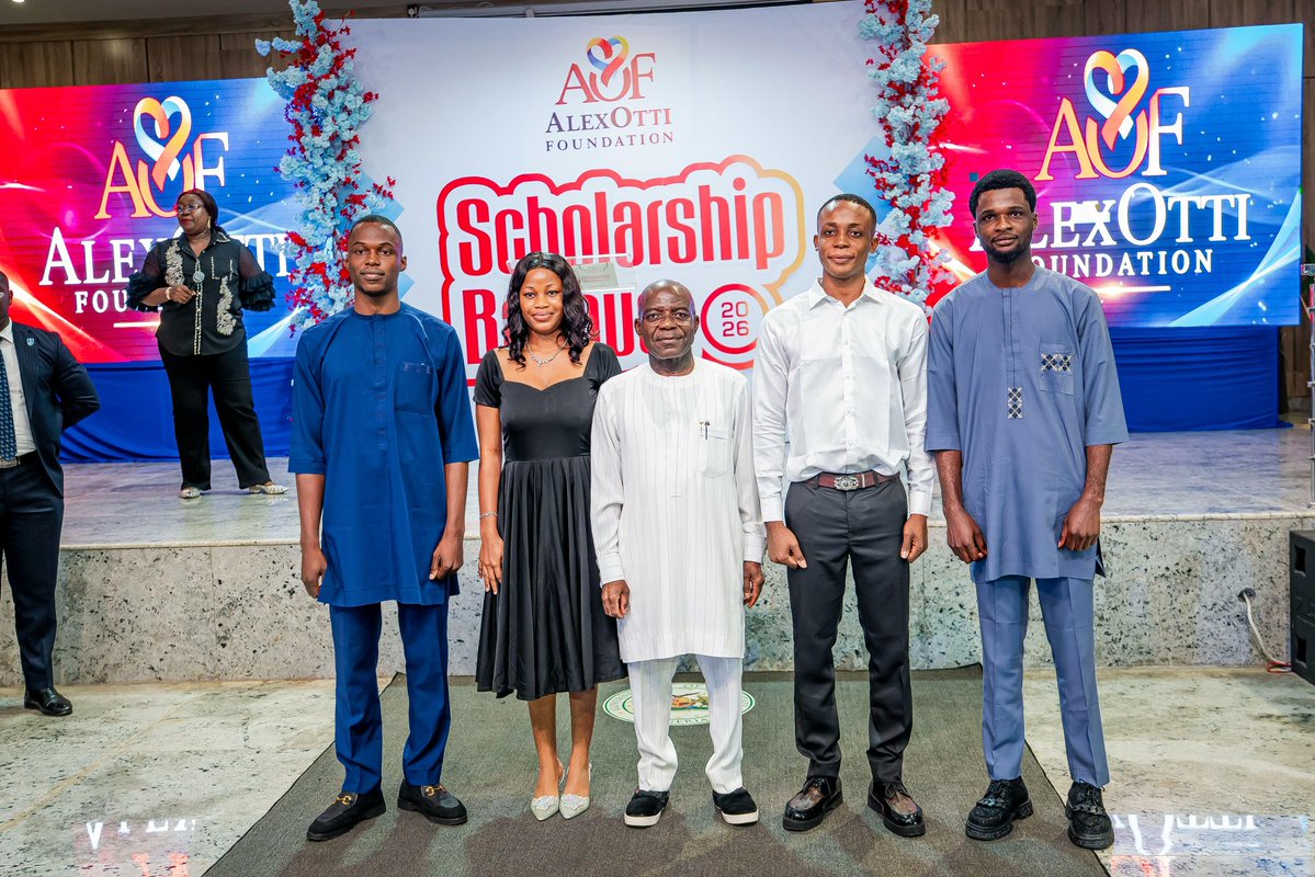 alexottiofr's tweet photo. It was a proud moment yesterday at the 2026 Alex Otti Foundation Scholarship Banquet, held at the Michael Okpara Auditorium, Umuahia. We welcomed and celebrated 81 exceptional young scholars who have joined our scholarship programme, and recognised six outstanding beneficiaries who graduated with First-Class Honours.  

In recognition of their remarkable achievement, I presented each of the six First-Class graduates with a reward of ₦500,000, and challenged all our scholars to pursue excellence with discipline, humility, and commitment.  

As part of our continuing investment in education and human capital development, I also announced an increase in the annual Alex Otti Foundation scholarship award from ₦250,000 to ₦350,000 per beneficiary, and directed that the new award be extended to all current scholars still in school.  

Since 2019, the Foundation has supported hundreds of deserving young people through a transparent and strictly merit-based scholarship programme. Importantly, the Foundation’s activities are independent of politics, and its objective will outlive my political career. Our belief remains unchanged: education is one of the most powerful tools for overcoming poverty, expanding opportunities, and building a prosperous society.

I congratulate our scholars and encourage them to remain focused, grateful, and committed to making a positive difference in the world. The future belongs to those who prepare for it. I also extend my heartfelt appreciation to the Executive Director of the Foundation, Mr. Nnanna Chidiebere, his dedicated team, and the panelists for the excellent work they have done in sustaining this vision.