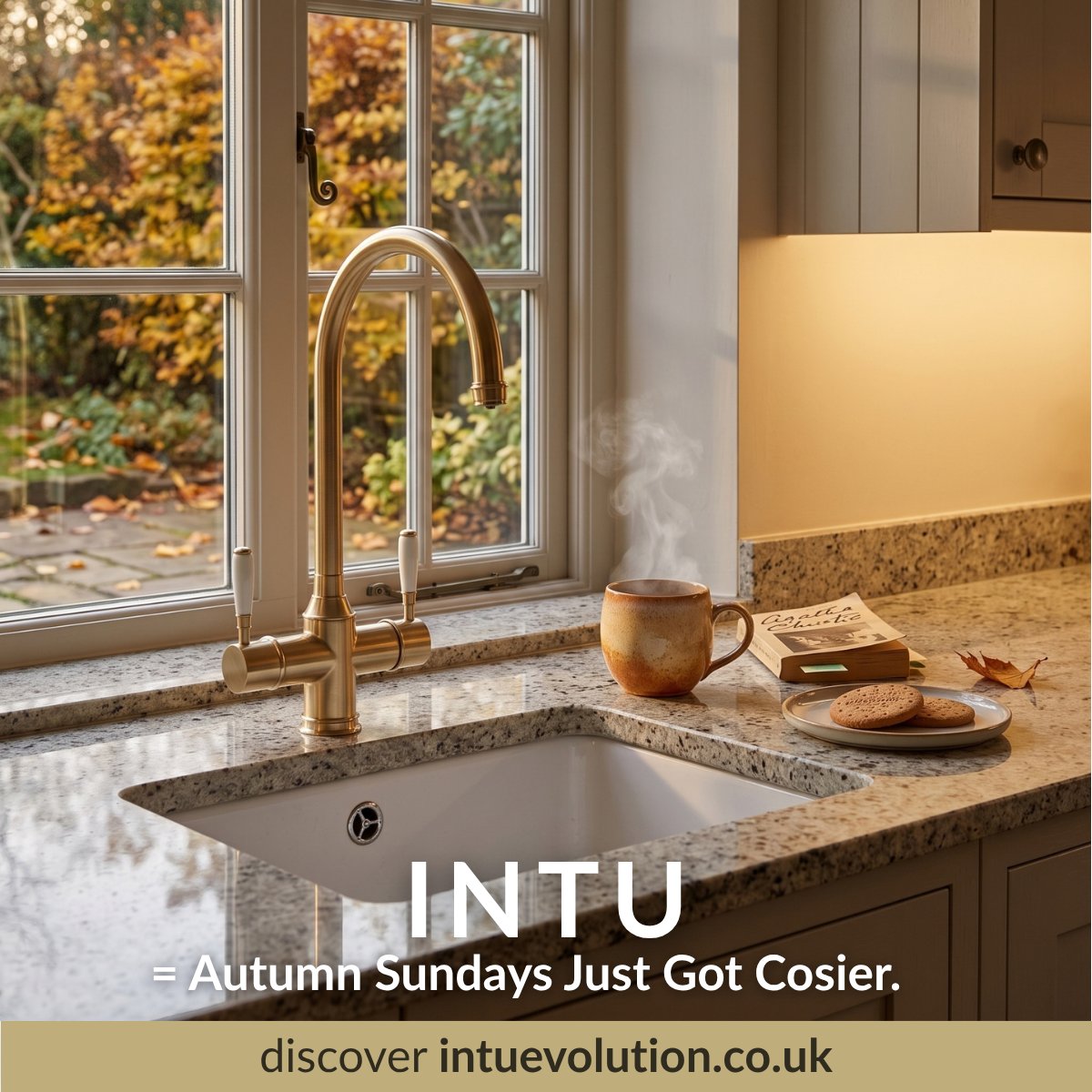 INTUEvolution's tweet photo. Cosy kitchen. Steaming mug. No kettle waiting. 🍂☕

#AutumnHome #INTUtaps https://t.co/NonjUiFiiK