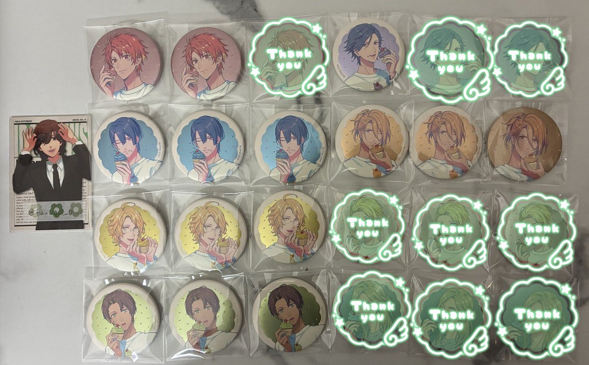 fuu_00__0's tweet photo. 【交換】うたプリ 缶バッジ BGS BMC BE MY CUPCAKE 
【譲】音也、トキヤ、真斗、レン、那月、セシル
【求】嶺二

同種同士の交換優先ですが、異種同士の交換も可能な限り対応いたします。

郵送での交換希望です。

検索からもお気軽にお声がけください。 https://t.co/syhHnVYDL5