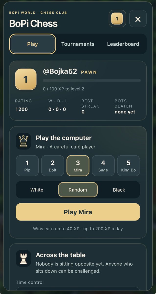 SK_devStudios's tweet photo. ♟️ CHESS IS NOW LIVE IN BoPi World! 🔥

The chess tables are ready! Challenge yourself against the computer or play against your friends directly inside BoPi World! 🌍

🏆 Win matches, earn XP, climb the rankings and become a BoPi Grandmaster!

Your journey starts today.

Build your legacy. Make your moves. Become a legend in BoPi World! ♟️