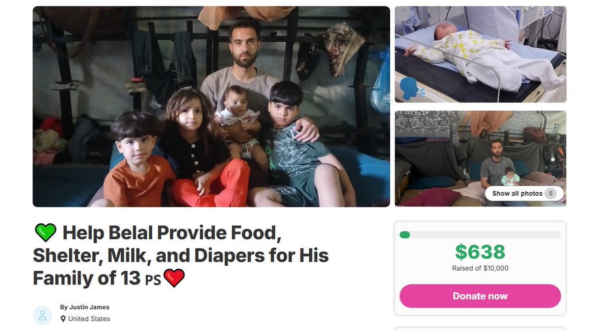 Ysf990__'s tweet photo. Brother @BelalFromGaza, a graduate in #Engineering, has 4 #Children, including his youngest Lia, but struggles to provide for them.

If possible, please #Donate to him &amp; support his #Family: https://t.co/ItLPPdjtMq

👨‍👩‍👧‍👦

#Palestine🇵🇸 #Gaza #Donations #Donation #Charity #Holocaust https://t.co/mNLuCijOcb