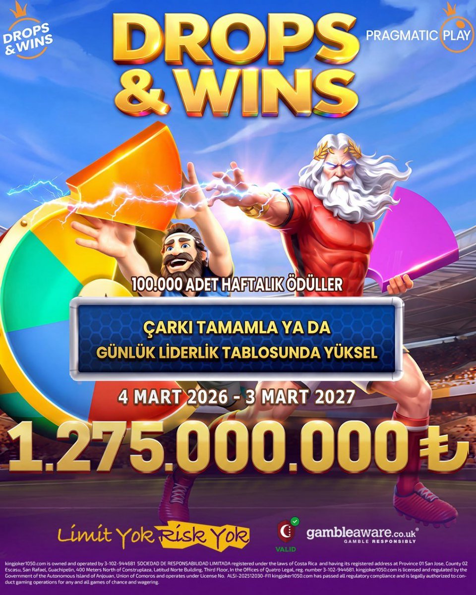KingJokerResmi's tweet photo. #KingJoker'de Pragmatic Play Drops &amp; Wins heyecanı!

4 Mart 2026 – 3 Mart 2027 tarihleri arasında!
Büyük ödül havuzundan sen de payını kap!

-Güncel giriş profilde! https://t.co/pFXLvqWUtm