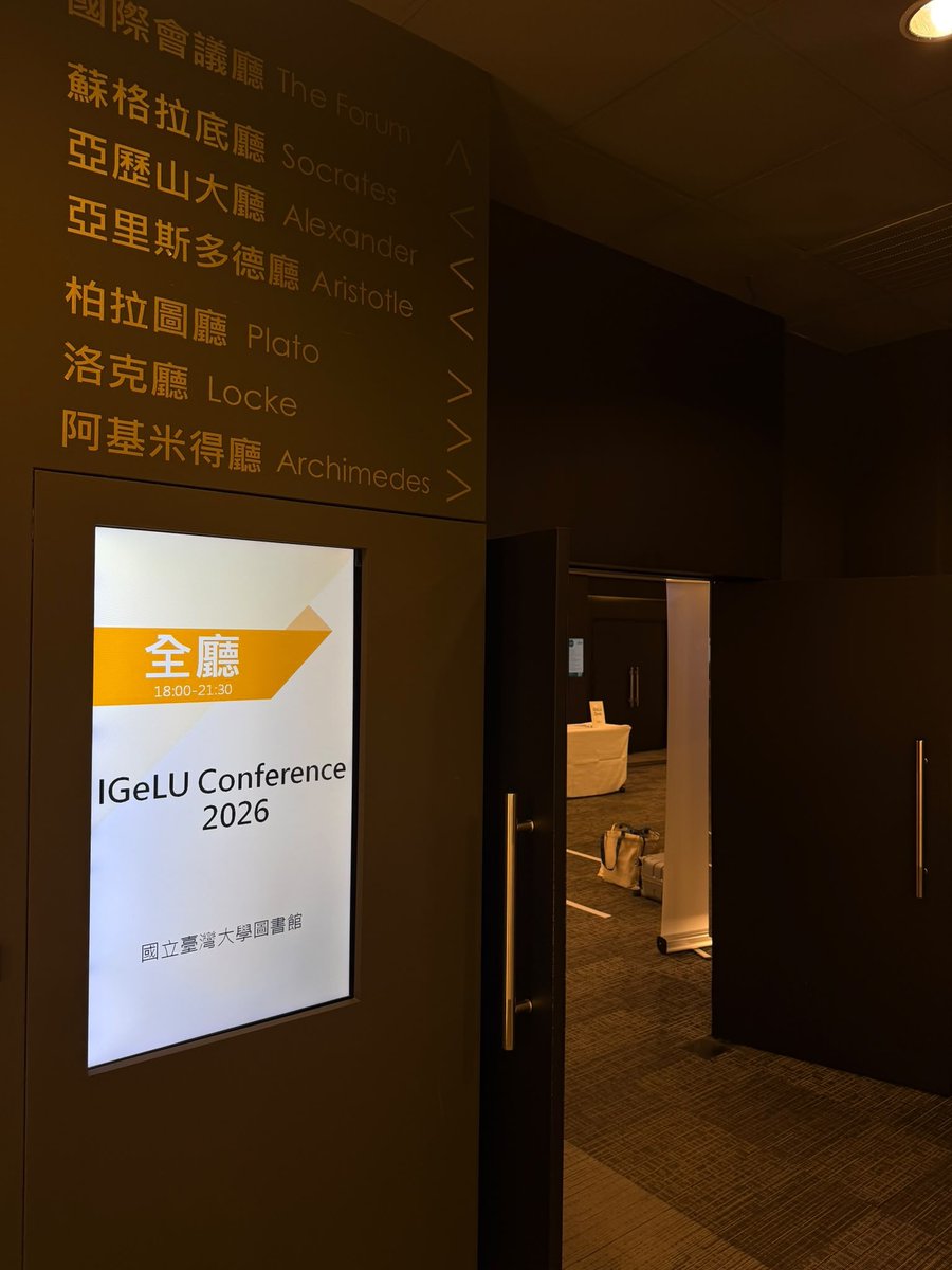 ExLibrisGroup's tweet photo. Taipei, we’re ready for you. 🇹🇼 
IGeLU 2026 starts tomorrow, and the library community is already coming together.

We’re looking forward to good conversations, fresh perspectives and hearing what libraries around the world are working on.

What’s at the top of your IGeLU agenda? https://t.co/fSfH40zizP