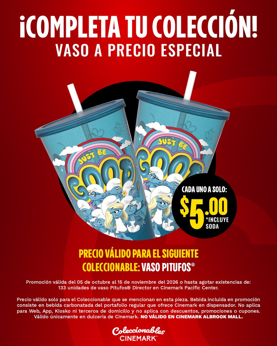 CinemarkPA's tweet photo. 🥤👀 ¿Todavía te faltan estos vasos para completar tu colección? 🤯 ¡Este es el momento! 😍 Visita Cinemark, elige los coleccionables que te faltan y no dejes que se te escapen. 🤩

*APLICA ÚNICAMENTE PARA CINEMARK PACIFIC CENTER.

#ColeccionablesCinemark #Dulcería https://t.co/BUBmwdzBx1