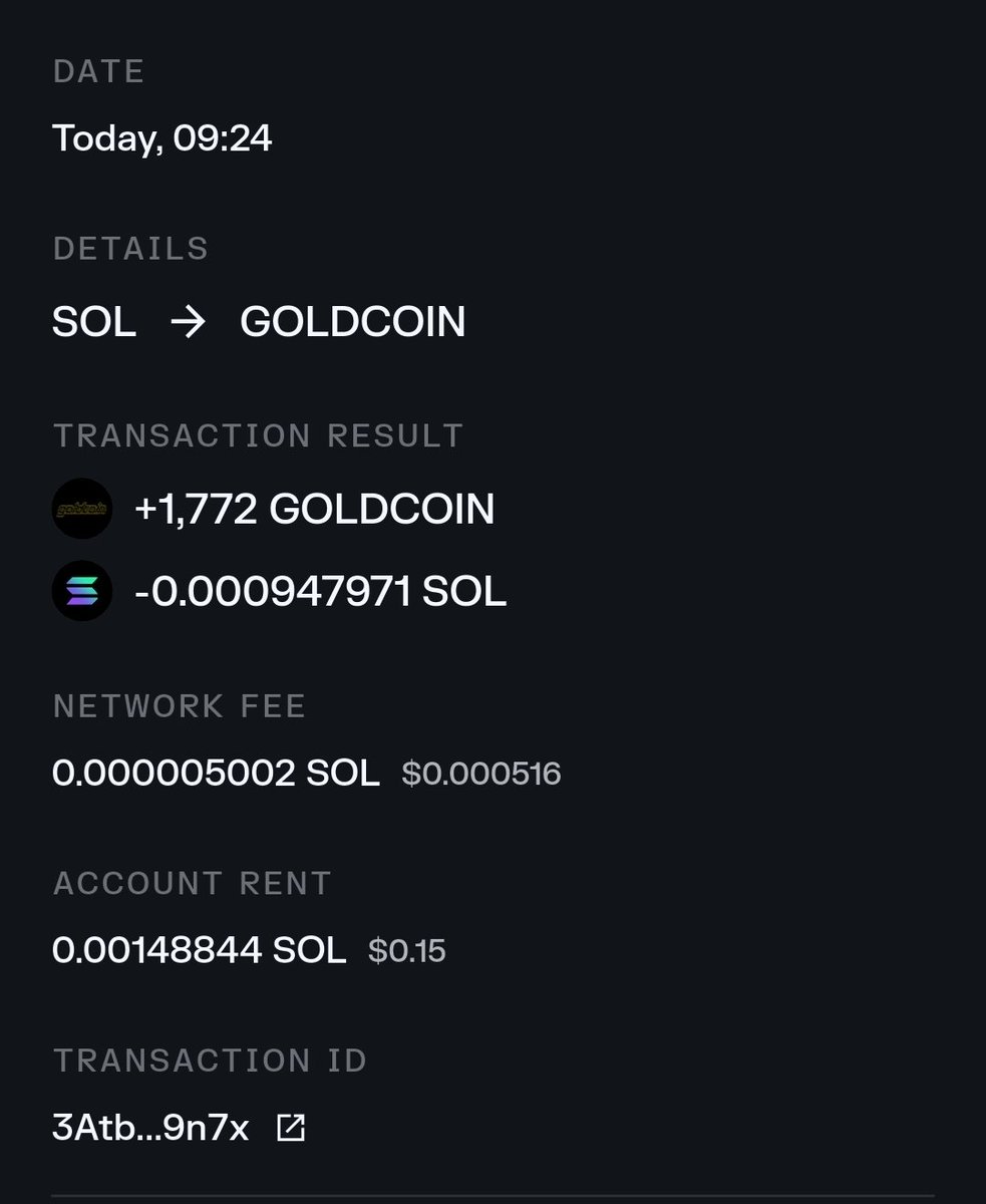 goldcoin__sol's tweet photo. $goldcoin • Daily Token Improvement Report • 10.18.26

101k $goldcoin buyback/burn 
32.6% supply burned 
Marketing wallet $1061

0.9 SOL swap for 1.77m $goldcoin in mw for price support / future rewards

100% Pumpfun rewards reinvested: 50% buyback/burns 50% marketing

https://t.co/k1gIsJGdiH 

ca: 9QFfgxdSqH5zT7j6rZb1y6SZhw2aFtcQu2r6BuYpump