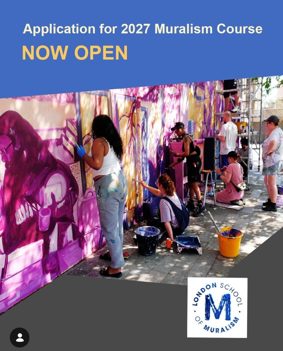 artmongers's tweet photo. If you are a painter hoping to increase the impact of your work, muralism and participation might be your thing to explore.

Last few days to apply to the London School of Muralism. 23rd Oct DL.

Proud of our graduate @CaiBellis new mural in Catford

Get Applying Today!! https://t.co/ZRmXxA0Ens