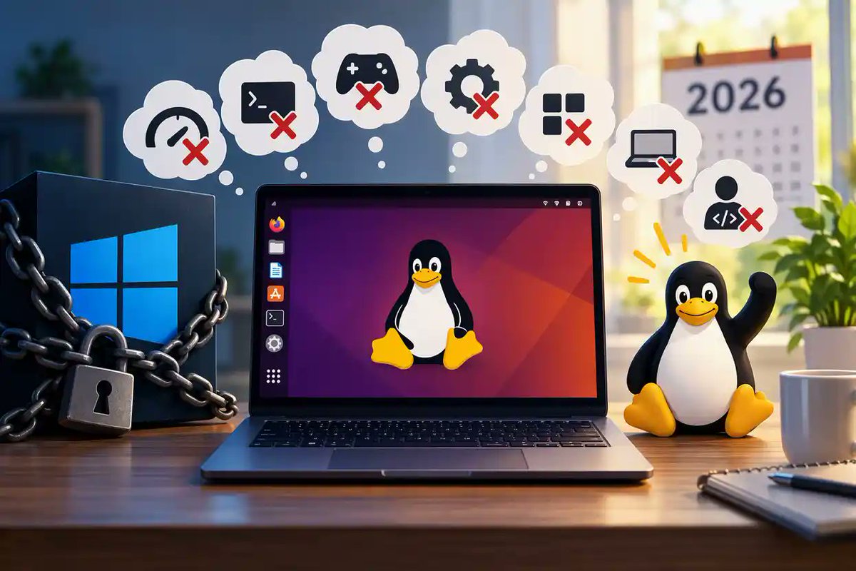 gadgetfluxnew's tweet photo. Linux has reached a record level of adoption. Here are 7 myths that still prevent many users from switching away from Windows.
https://t.co/lB4ZEDw2MX
#Linux2026 #LinuxDesktop #OpenSourceSoftware #UbuntuLinux #LinuxMint #WindowsVsLinux #PCGaming #Technology #TechTips #GadgetFlux