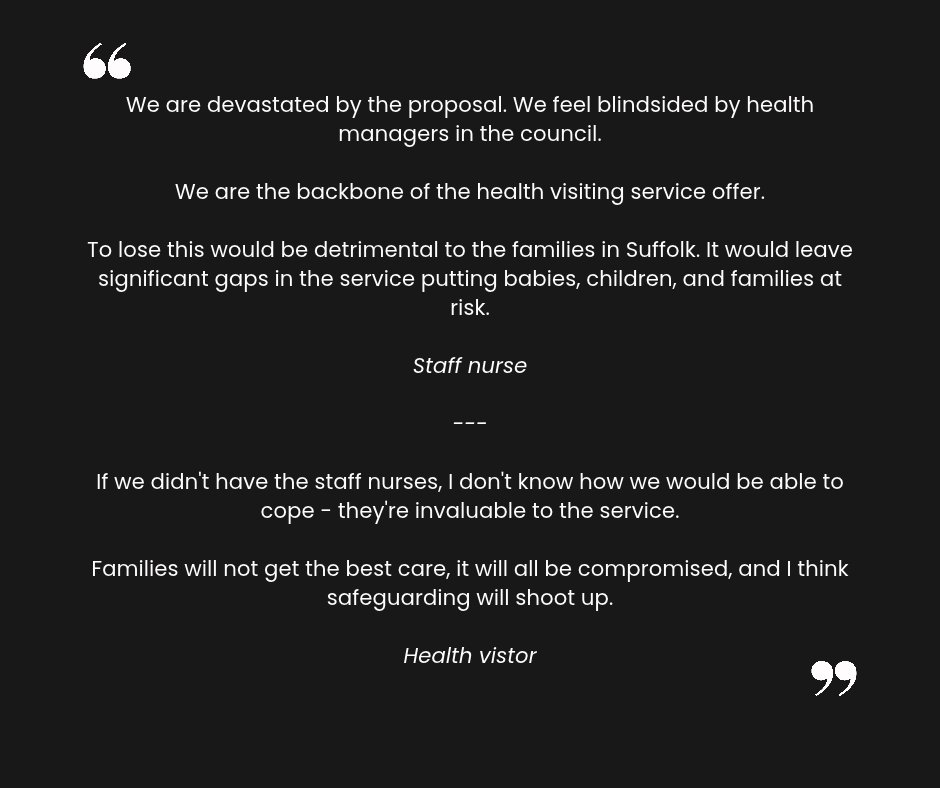 jackabbott90's tweet photo. Reform's proposals to axe up to 50 community staff nurses would be devastating for children and families in Ipswich and Suffolk.

Don't just take my word for it - this is what nurses and health visitors have to say 👇

Oppose Reform's cuts through the links in the comments 👇 https://t.co/B0K6mUsR16