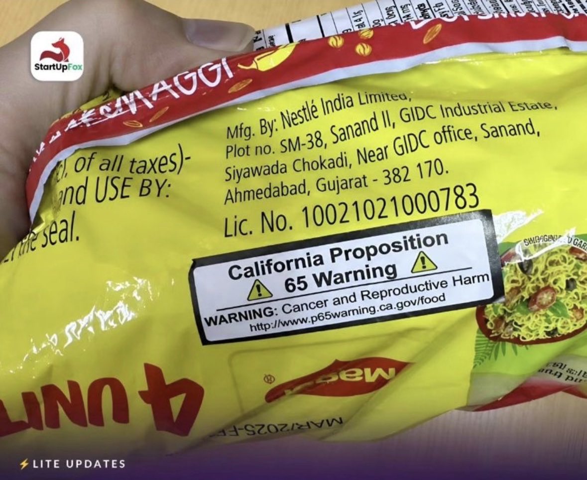 sankrant's tweet photo. Shouldn’t Maggi say “Instant Cancer.”

When Maggi sells the same Noodles in California they carry a Cancer warning label.

India is the dumping ground for chemical food. When US banned DDT, US companies dumped all their stock in India—Indian govt called it “Green Revolution.” https://t.co/Jnm9ExoO3U