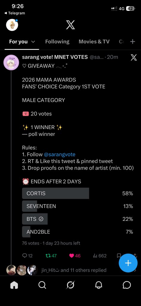 SlanhOuntae's tweet photo. @sarangvote For #BTS https://t.co/MPoCX7FYoh