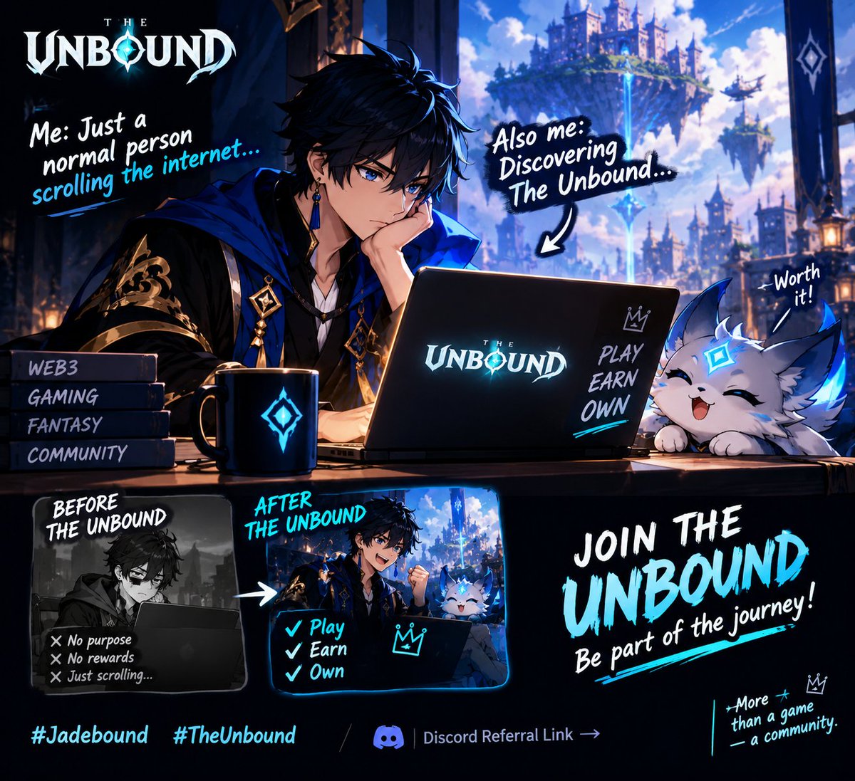 nexa_nr's tweet photo. POV: I was just scrolling the internetβ¦ then I discovered The Unbound! π₯π
Play. Earn. Own.
Ready to be part of the journey?
@PlayJadebound
#Jadebound #TheUnbound https://t.co/ZxvKIC8kkx