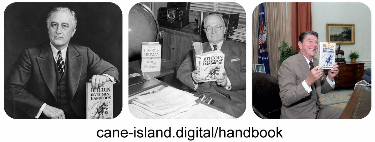 CaneDigital's tweet photo. The Bitcoin Investment Handbook 
Beloved by presidents for decades. 
https://t.co/UuwO0zmfiJ https://t.co/d1yZ7TJy0x
