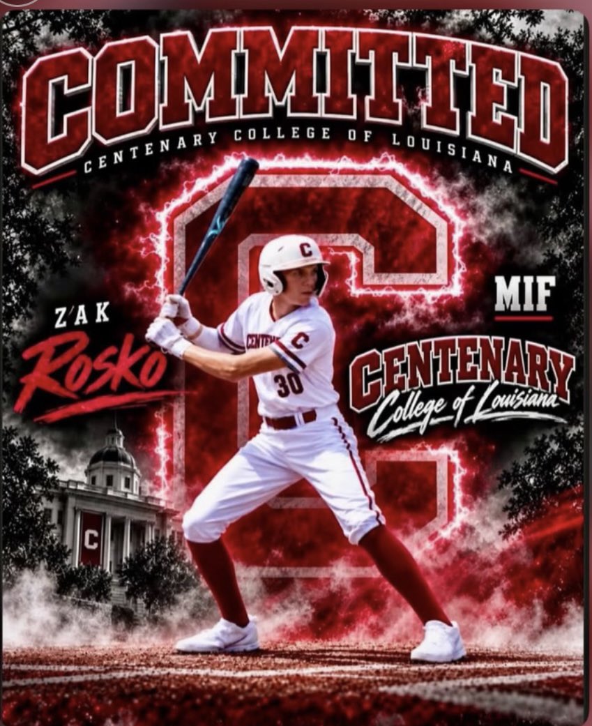 TMHSBaseball's tweet photo. Congrats to Zak Rosko on his Commitment to Centenary College.  Well earned young man, TMHS Baseball is proud of you! https://t.co/ahoDEaf0xX
