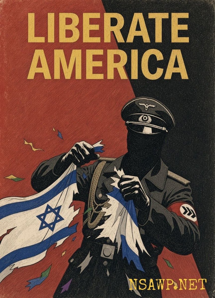 NSAWP_'s tweet photo. What are you waiting for? israel is a terrorist state. The jеw had lied to you for generations. Your politicians are paid for. Enough is enough!

Join your local National Socialist Party. Here at NSAWP we vow to be the change you need in order to secure a future for your children.