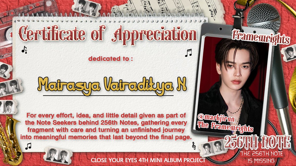 markrji's tweet photo. ⁀જ➣ My time alongside 𝟐𝟓𝟔𝘁𝗵 𝗡𝗼𝘁𝗲 now reaches its final page. I, Mairasya Vairaditya N., was there to keep the notes in place and carry unfinished pieces until the story was complete. Now, my duty as part of the 𝐅𝐫𝐚𝐦𝐞𝐰𝐫𝐢𝐠𝐡𝐭 comes to an end. 𖹭.ᐟ https://t.co/9rTB5tWuv7