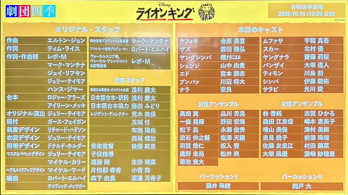 sayu_____pi's tweet photo. 先週に引き続きLK観に行ってきました🦁
今日は大好きな下手側から！シンバとナラ堪能ポジションでした🫶
貫禄ある宇龍さんムファサとあどけないナタニエルくんYシンバのやり取りに泣けた...「勇敢は軽率とは違うんだぞ」がこんなに沁みたのは初めてかも😭
北村さんスカーも堪能✨楽しかったー！！！ https://t.co/tv8qSy6sE6