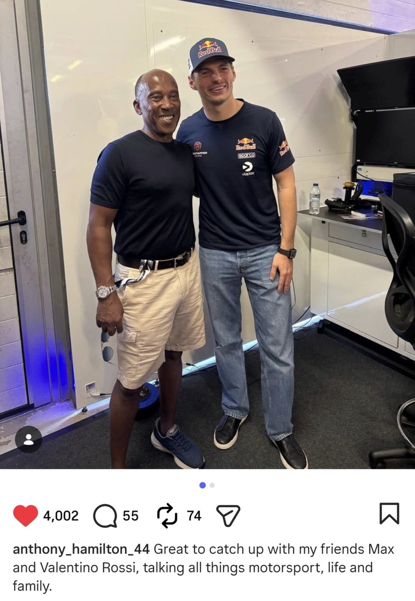 verstappenews's tweet photo. Anthony Hamilton on Instagram! https://t.co/udajoEHP91