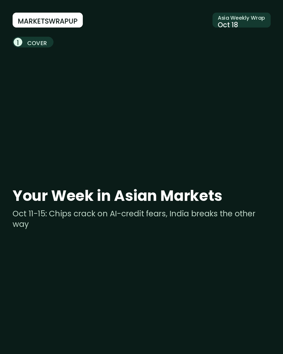 MarketsWrapUp's tweet photo. Asia's chip giants had a brutal week on AI-credit jitters, while India's IT majors and broader market broke from the regional selloff. Here's the full recap — plus what to watch as the Reliance Jio IPO opens next week. #stockmarket #investing #finance #AsiaMarkets #ChipStocks https://t.co/eYl8LxFj1s