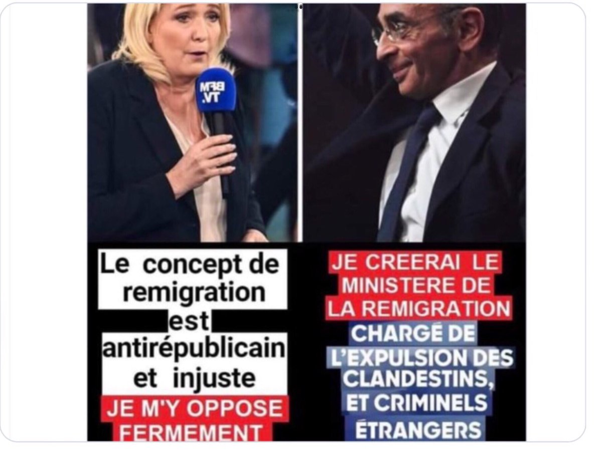 Lisabethdanj's tweet photo. Éric Zemmour « trop radical »  dit MLP 😝😝😝😩😩😩👍👍

Et vous ? Vous le croyez trop radical aujourd’hui ? 😳😳😩🇫🇷 https://t.co/irLCVcM6G6