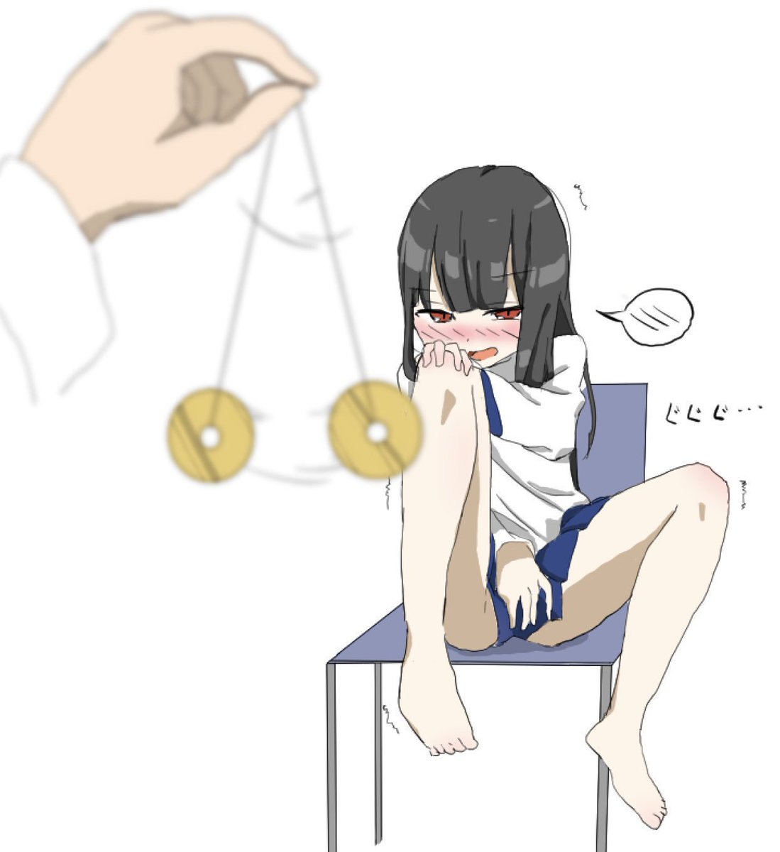 hypnofuin's tweet photo. 7年くらい前におそらく初めて描いた催眠絵を発掘してきたので記念に晒します
足が勝手に開いちゃうやつです https://t.co/AG3UtWT580