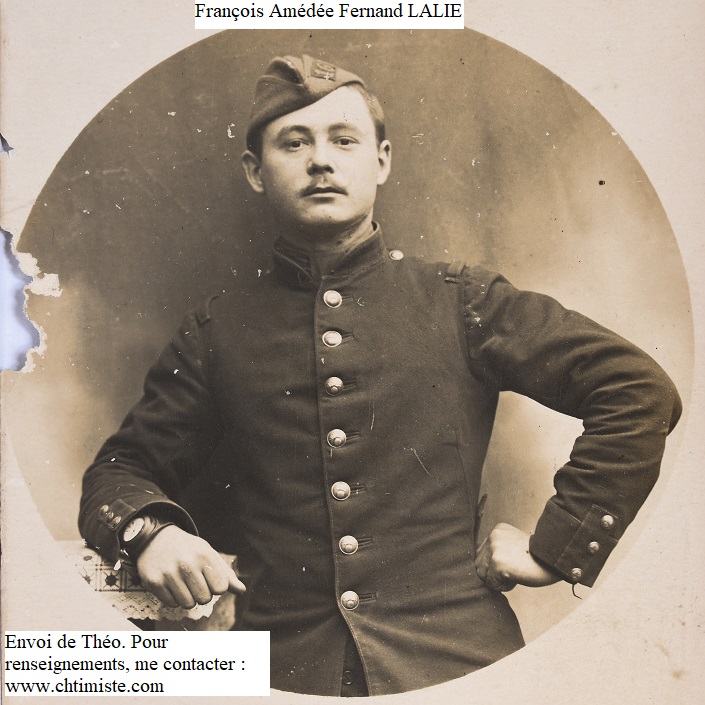 Le_Chtimiste's tweet photo. François Amédée Fernand LALIE. 1895 au Mesnil-sur-Oger (Marne). Incorporé le 15 décembre 1914 au 161e régiment d'infanterie, passe le 21 mars 1915 au 410e. Cité deux fois , deux blessures, prisonnier mai 1918. 
La photographie réalisée au 161e RI.-  Merci à Théo. #161eRI https://t.co/Q9tdUrsWKV
