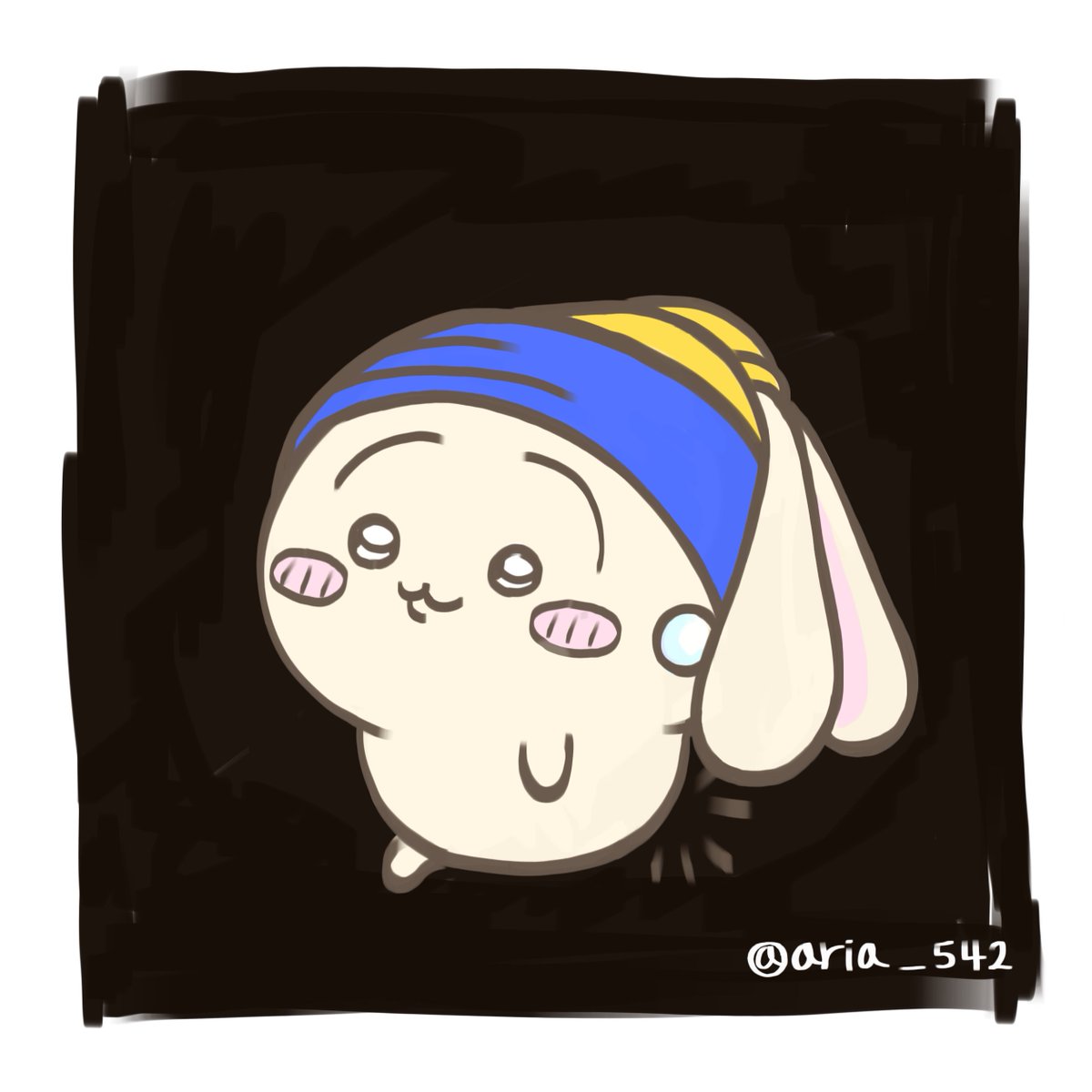 aria_542's tweet photo. 진주 귀걸이를 한 우사기를 갑자기 그리고 싶어졌어 https://t.co/q9W8KA9yAp
