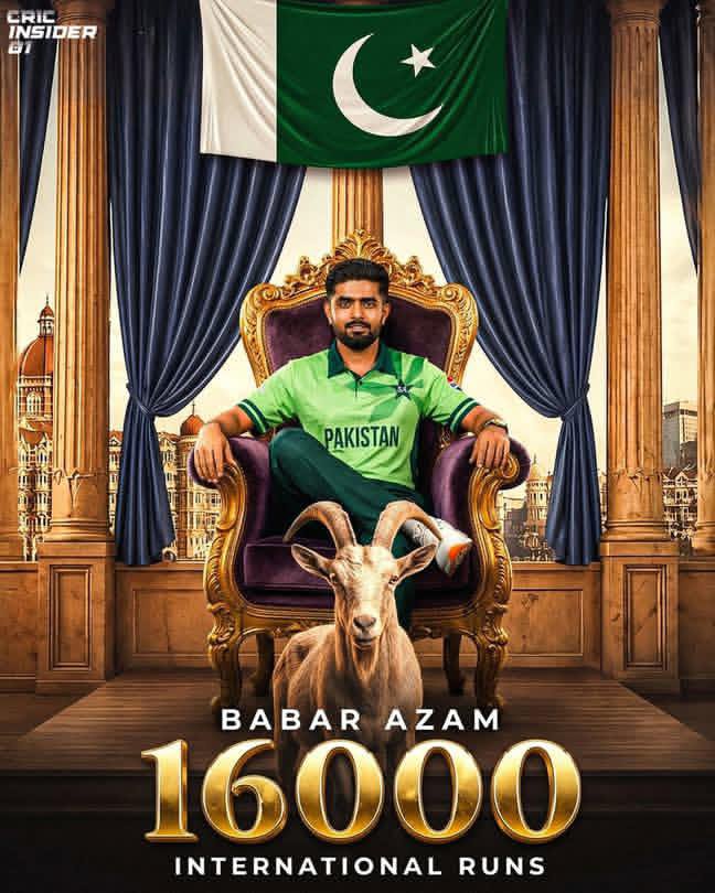 CricZonePCT's tweet photo. RECORD ALERTS 🚨

- Babar Azam completes 16,000 international runs, becoming the 3rd fastest and only the 5th Pakistani to achieve this milestone.
#PakistanCricket #BabarAzam #Cricket https://t.co/LcRxKdx7bJ