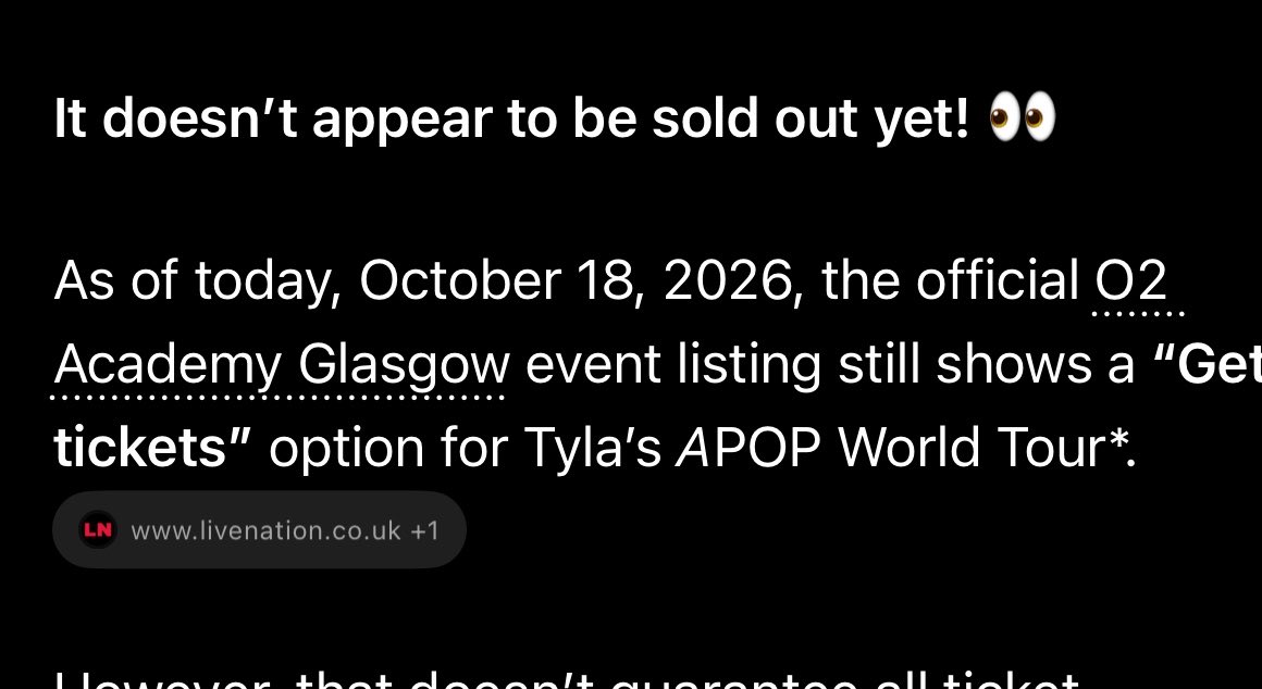 starrscartel's tweet photo. Oh Tyla you are sure a mess, tied cats where out here saying Ayras concert venue was small yet you couldn’t even sell out 02 academy Glasgow event with only 2,500 capacity… still wondering what gives tied and tired cats this mind that Plummetyla is still relevant https://t.co/6kGnermd03