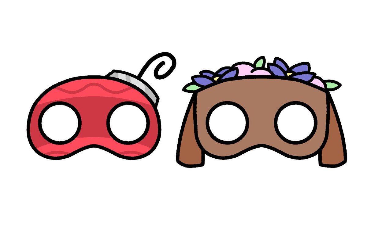 BobetteCarolynn's tweet photo. In case you always wondered how would masks based on me and Bassie, here you go! 🎭 

These are prototypes i made, not exactly meant to be used during Halloween, just something i did for fun! 😅 

//Admin jumping here to say these are NOT official, i drew them myself! https://t.co/llYys4J7hH