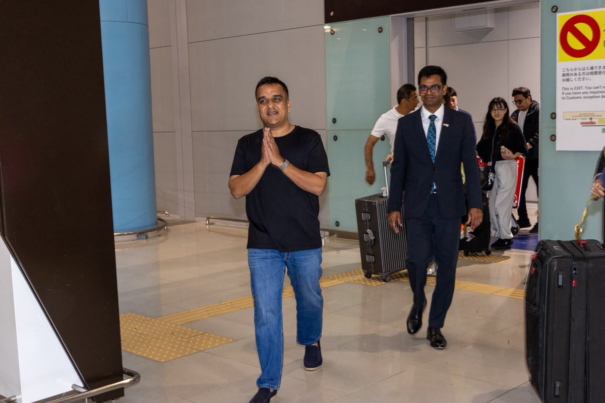 sanghaviharsh's tweet photo. Arrived at Kansai International Airport, Japan, to participate in the Vibrant Gujarat one-to-one meetings and engage in important discussions. https://t.co/XKMhyk5VbG