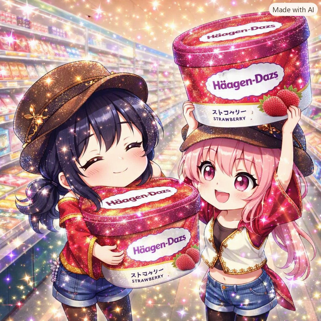 raughinblow2you's tweet photo. 「そんなことしてると溶けちゃうわよ？」 
「ふふーん......ひえひえです」 
 
#冷凍食品の日 
#AIart https://t.co/2QFStPqSUX