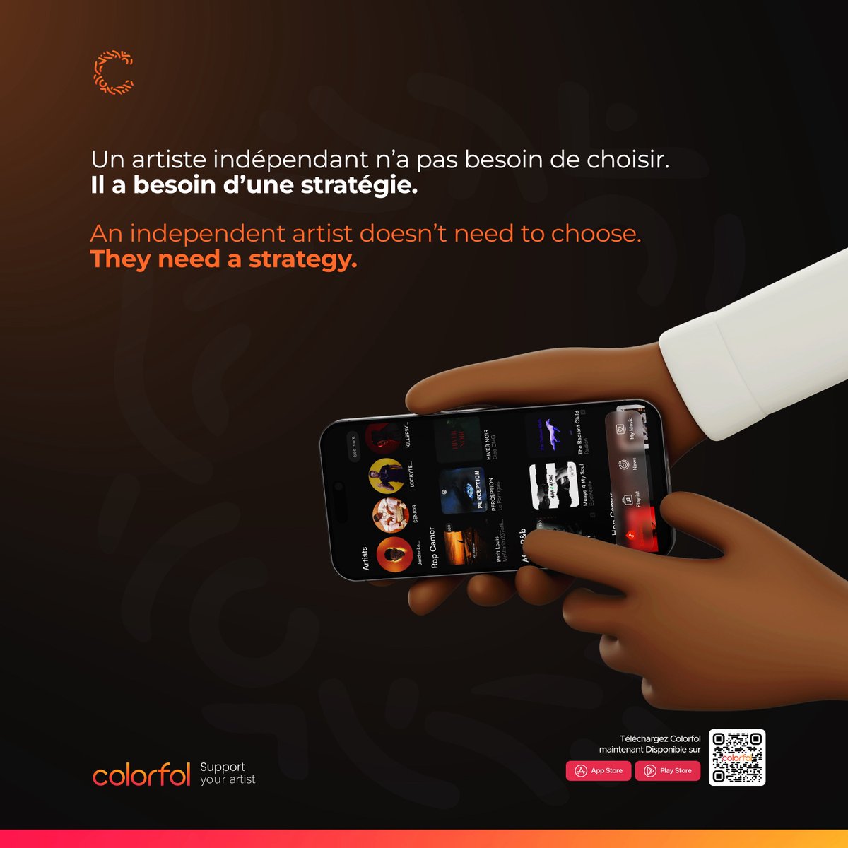 ColorfolApp's tweet photo. 🎯 COLORFOL INSIGHTS #13

Être un artiste indépendant ne signifie pas devoir choisir entre les plateformes. Cela signifie savoir comment les utiliser pour développer sa carrière. 🎶🌍

Le streaming t’aide à toucher de nouveaux auditeurs. Avec COLORFOL, tu peux aller plus loin en permettant à tes fans de soutenir directement ta musique grâce à l’achat de tes projets.

Ne choisis pas entre visibilité et monétisation. Construis une stratégie qui combine les deux. 🚀

🎤 Artistes & labels : https://t.co/MjZiyKTbkj

🎧 Découvre COLORFOL : https://t.co/wOtoPEZKnR

🧡 COLORFOL - Support your artist.

#COLORFOLINSIGHTS #COLORFOL #MusicBusiness #MusicTech #ArtistesIndépendants #AfricanMusic #SupportYourArtist