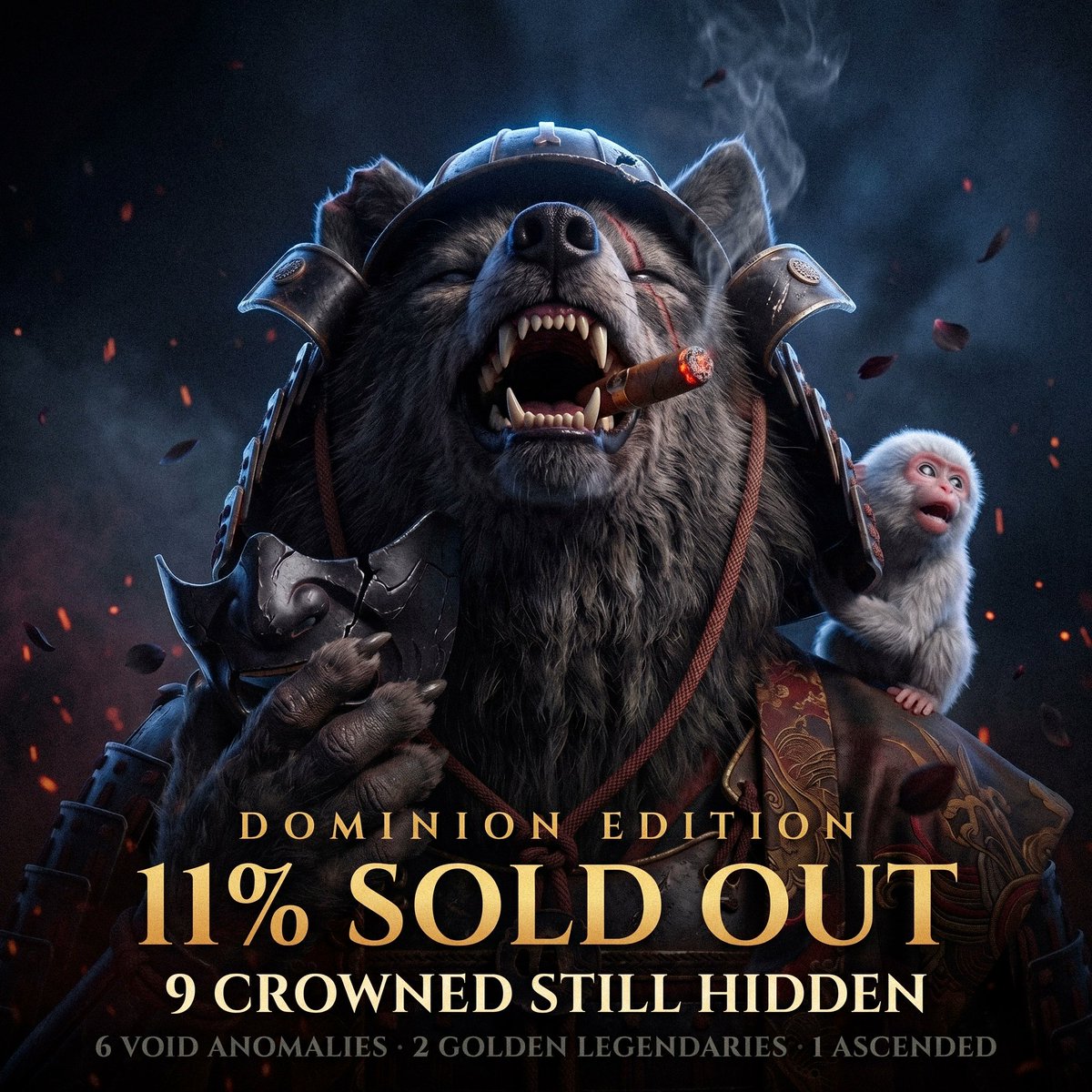 dignifiedbeasts's tweet photo. 11% of the Dominion is gone. 

295 Beasts left. 9 Crowned still hiding.

The more you hold, the more you unlock:
→ 15+ Beasts: a bigger tier in the 15,000 CRO reward draw
→ 25+ Beasts: top tier (3,000 CRO prizes) + a personal Lore Book
→ 5%+ of Drop 3 mint revenue shared with Dominion holders, based on how many Beasts you hold
→ Hold a Crowned: a custom Beast + System Breaker entries

Roughly 1 in 33 to find a Crowned on every mint.

Mint more. Hold more. Unlock more.