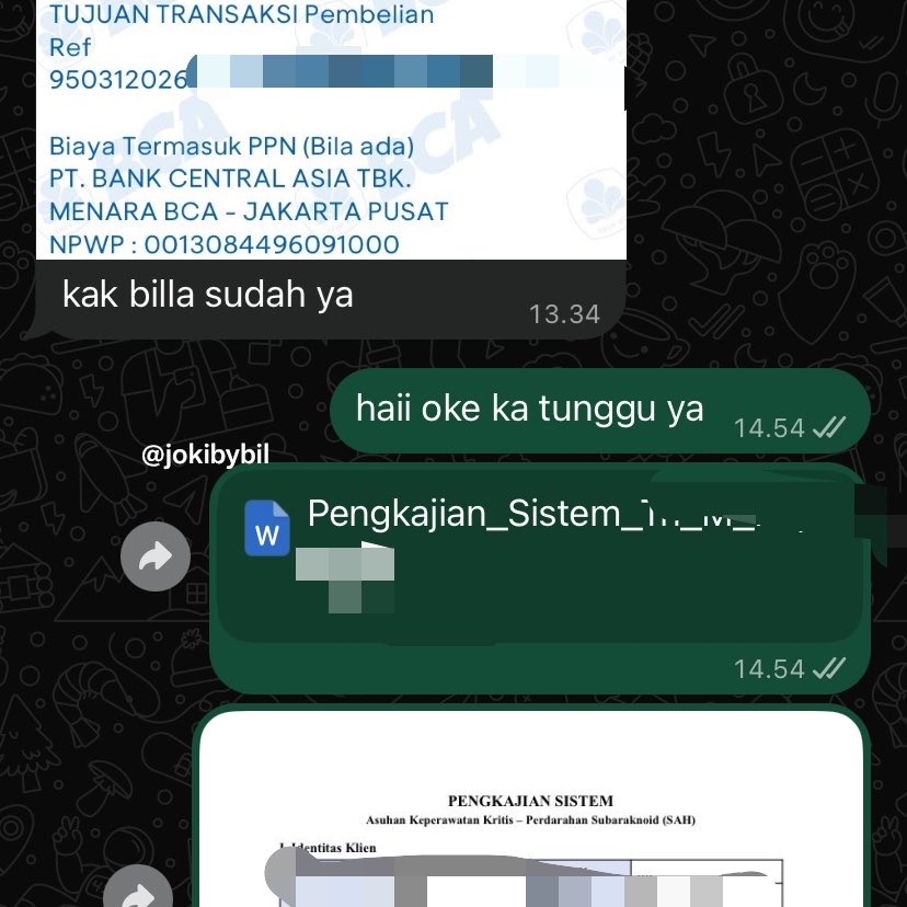 fzznaa's tweet photo. #jokibybil Alhamdulillah masuk lagi pengerjaan tugas pengkajian askep ICCU 🫁🧬 || terimakasih sudah selalu repeat order kak😍🤝

#zonauang #askep #jokitugas #jokiaskep #jokikeperawatan #zonabu https://t.co/QkwK6b233G