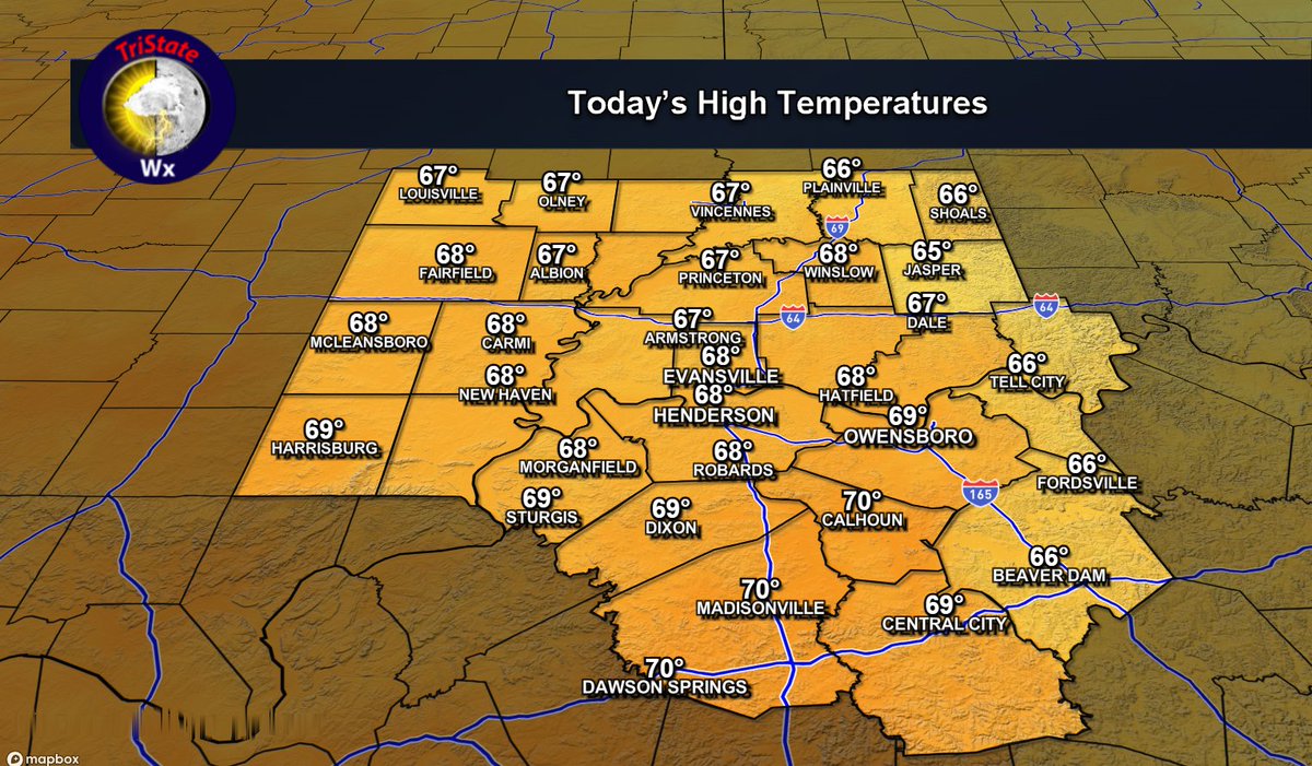 tristatewx1's tweet photo. 10/18/26 Today’s Forecast: Mostly Sunny skies. Cool. Highs will be in the mid to upper 60s. #tristatewx #inwx #ilwx #kywx https://t.co/5uAWaIuWTr