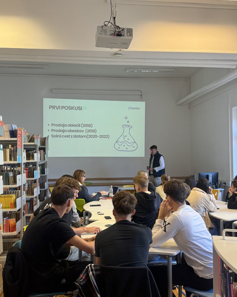 picmim_official's tweet photo. Invited by Junior Achievement Slovenija, we visited Srednja ekonomska ลกola Koper to share how Picmim began. The students' questions afterwards were genuinely great. ๐ Thank you JA Slovenija and the students! #JASlovenija #Picmim https://t.co/P80aVk0kAl