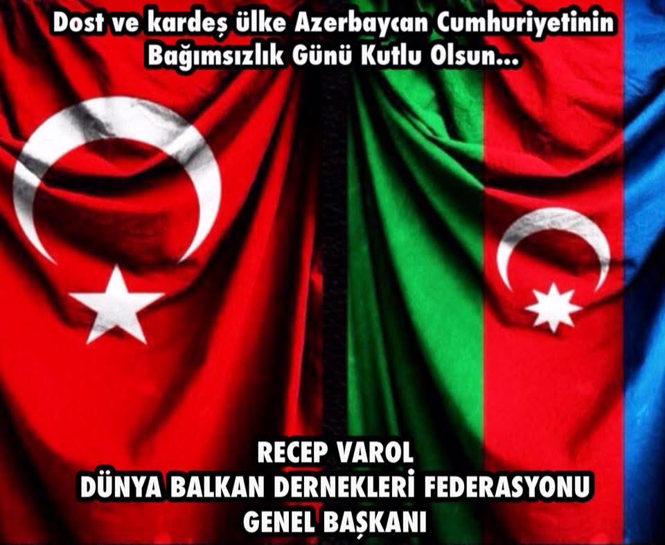 recepvarol73's tweet photo. Kardeş ülke can #Azerbaycan 'ın bağımsızlığının yıldönümü kutlu olsun.

#İkiDevletTekMillet 🇹🇷🇦🇿 https://t.co/E07sZJslZo