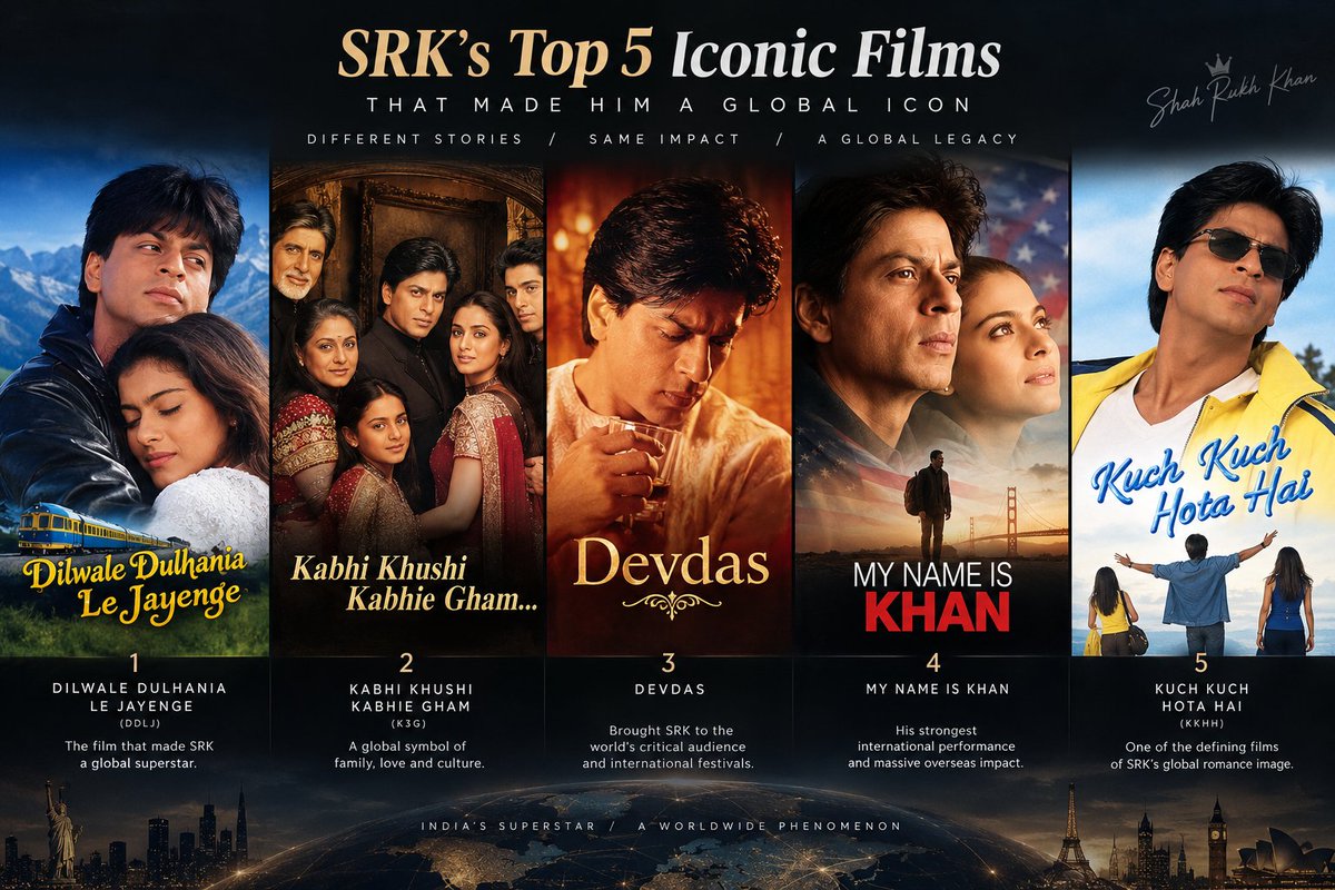 AakeIdharJhulJa's tweet photo. When it comes to Global Representation SRK Top 5 iconic films which remembered??

Mine  : https://t.co/oyR5Ow68c3