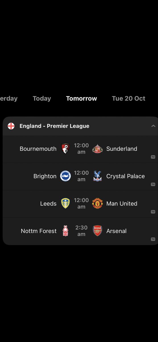 TheRealBozza's tweet photo. Here we go Australia!!! @premierleague live tonight from midnight (Australian Eastern Daylight Time) on @StanSportAU …all times shown are kick off times…join us.xmb @StanSportFC @Channel9 https://t.co/38Nq461KS0