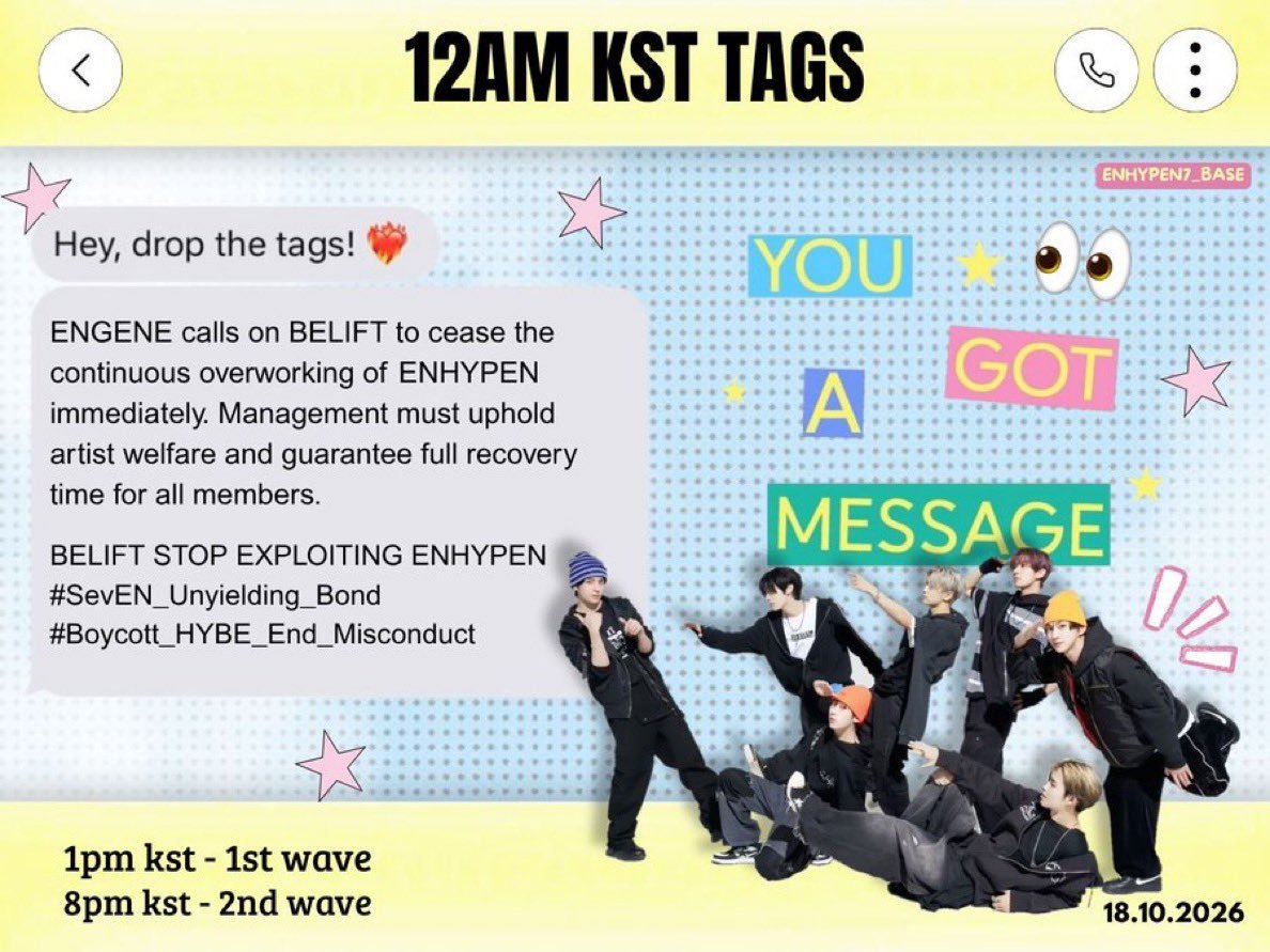 evan_enhypen07's tweet photo. FINAL WAVE 🤍✨

ENGENE calls on BELIFT to cease the continuous overworking of ENHYPEN immediately. Management must uphold artist welfare and guarantee full recovery time for all members.

BELIFT STOP EXPLOITING ENHYPEN
#SevEN_Unyielding_Bond
#Boycott_HYBE_End_Misconduct https://t.co/OINTjUu05U