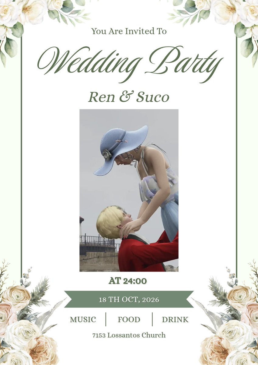 STGR_RolePlay's tweet photo. #ストグラ 内結婚式💍

⋅⋆✧⋄⋆⋅⋆⋄✧⋄⋆⋅⋆⋄✧⋆⋅

   𝓦𝓮𝓵𝓬𝓸𝓶𝓮  𝓽𝓸 𝓽𝓱𝓮
　    𝔀𝓮𝓭𝓭𝓲𝓷𝓰 𝓸𝓯
 　　𝓡𝓮𝓷 & 𝓢𝓾𝓬𝓸

⋅⋆✧⋄⋆⋅⋆⋄✧⋄⋆⋅⋆⋄✧⋆⋅

𝙳𝚊𝚝𝚎✧𝟸𝟶𝟸𝟼年𝟷𝟶月𝟷𝟾日(日) 𝟸𝟺:𝟶𝟶〜
𝚅𝚎𝚗𝚞𝚎✧𝙻𝚘𝚜𝚜𝚊𝚗𝚝𝚘𝚜 𝙲𝚑𝚞𝚛𝚌𝚑(𝟽𝟷𝟻𝟹)

𝔾𝕣𝕠𝕠𝕞✧𝕄𝕚𝕜𝕒𝕕𝕠 ℝ𝕖𝕟（PL:@Akatsuki_0325）
𝔹𝕣𝕚𝕕𝕖✧𝕊𝕔𝕠𝕥𝕥𝕚𝕤𝕙 ℍ𝕠𝕝𝕕（PL:@sukosuko_sukoya）

#レンスコ